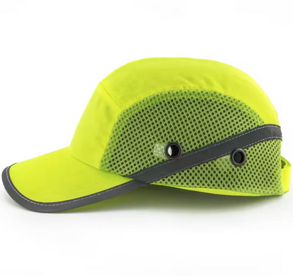 Casquette de sécurité anti-heurt couleur vert fluorescent