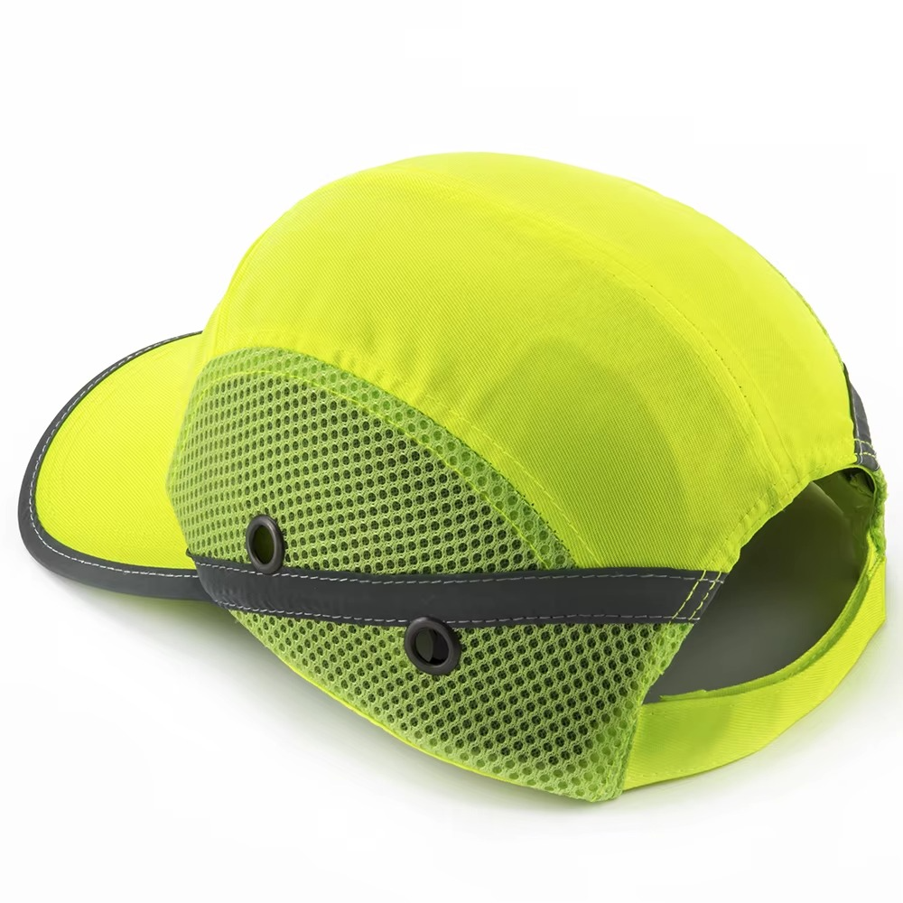 Casquette de sécurité anti-heurt couleur vert fluorescent