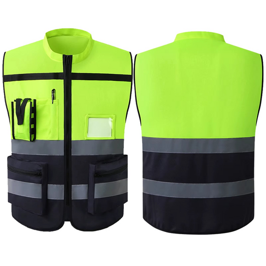Gilet de sécurité réfléchissant en polyester de Haute qualité avec poches + Personnalisation