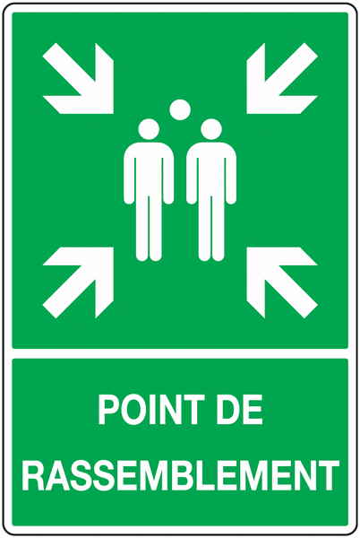 Panneaux Point de rassemblement Symbole + texte